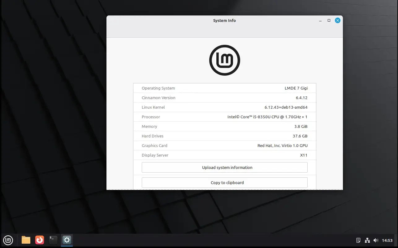 Escritorio Cinnamon en LMDE 7