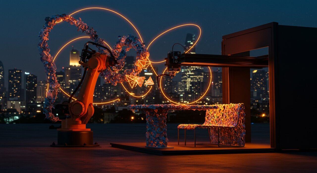 robot impresion 3D con residuos plasticos robot impresion 3D con residuos plasticos