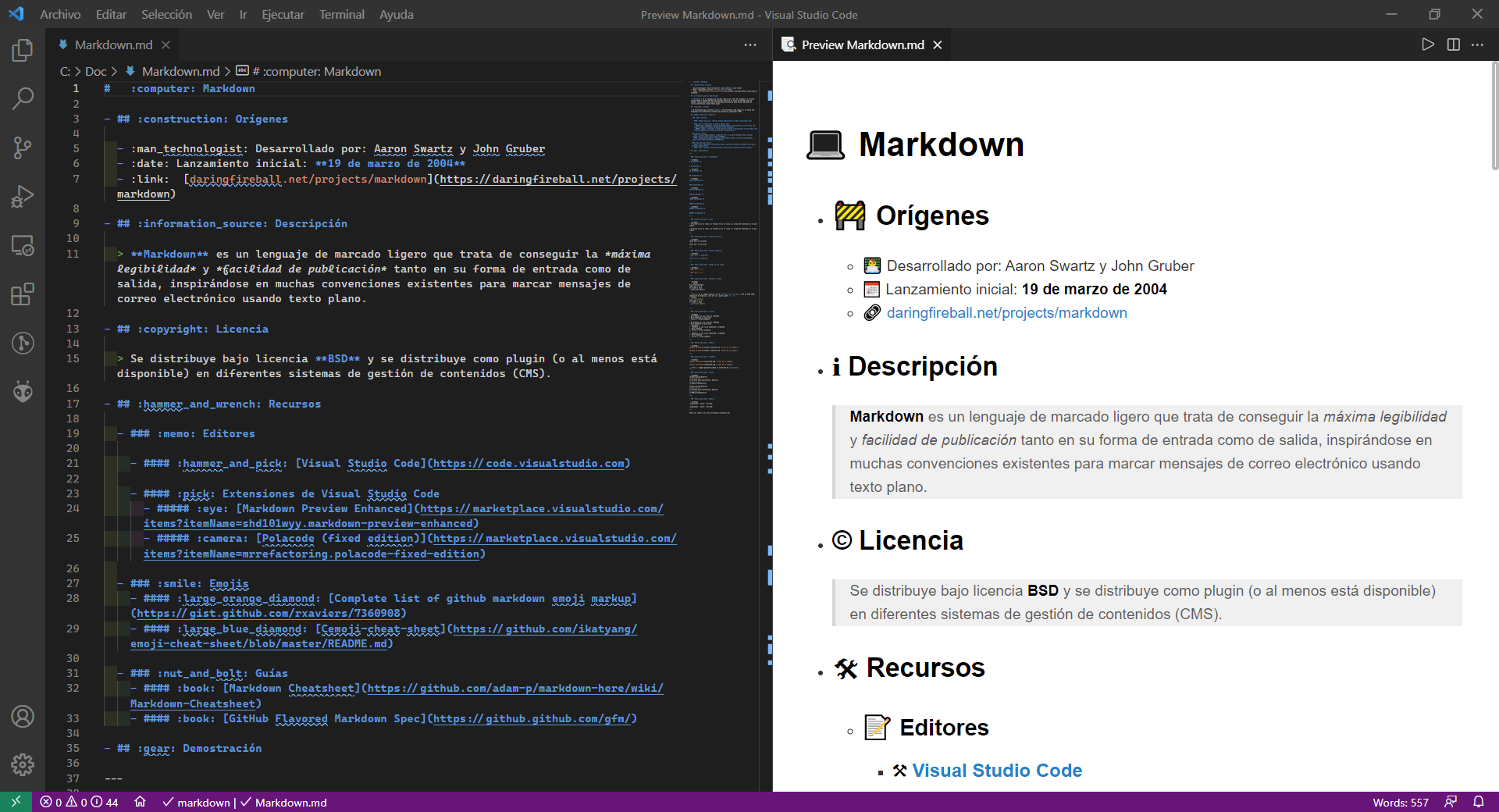 Variantes de Markdown Variantes de Markdown