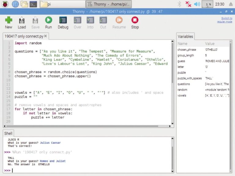 quiz en python con raspberry pi