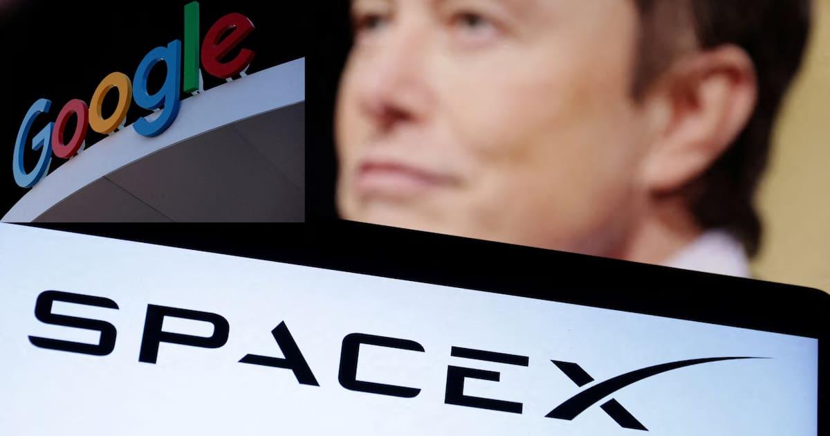RelaciĂłn corporativa Google SpaceX Logotipos de Google y SpaceX