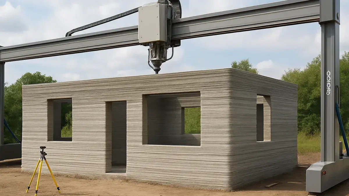 Impresora 3D para casas Impresión 3D de una vivienda en proceso
