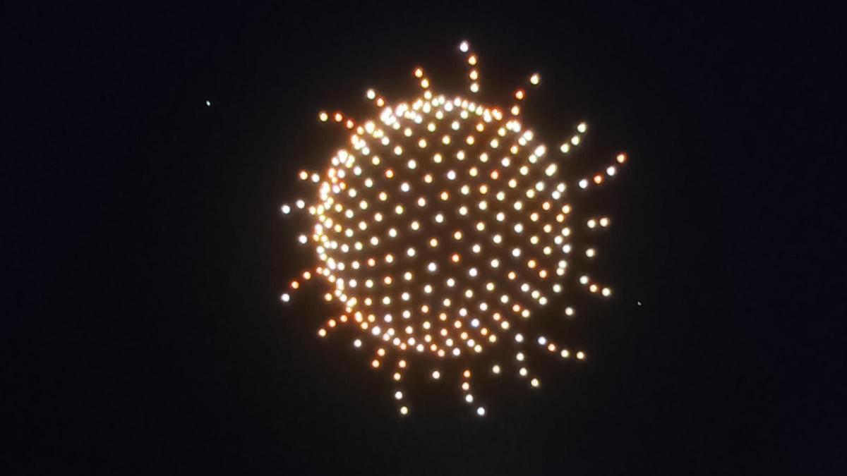 Espectáculo de drones Drones formando figuras luminosas